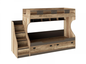 Кровать 2-ярусная Пилигрим Дуб Каньон светлый 84х169х250