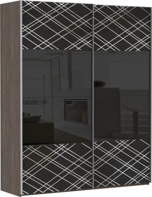 Шкаф-купе 2-х створчатый Эста венге/стекло черное 160х66х240