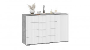 Комод Хилтон ателье светлый / белый матовый 129х41х85