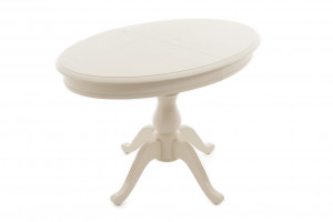 Стол обеденный раздвижной Фабрицио Эллипс из массива дерева белый 110х75х76