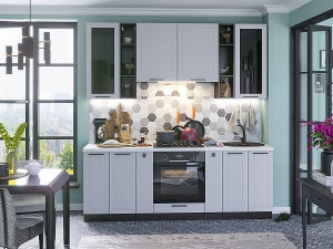 Кухонный гарнитур прямой Глетчер-01  Гейнсборо Силк 200