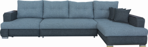 Диван угловой раскладной Престиж с оттоманкой подлокотники МДФ серый 345х175