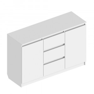 Комод  2 ств с 3 ящиками  Бьянко белый 120см