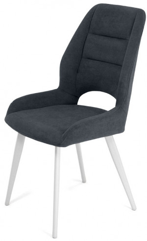 Стул кухонный Гавана велюр графит/белый металл 50х57