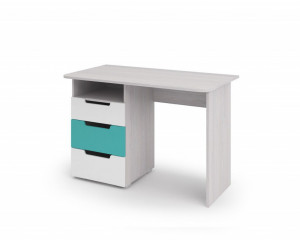 Стол компьютерный Мия  Дуб Анкор/Белый металлик/Бирюзовый металлик (