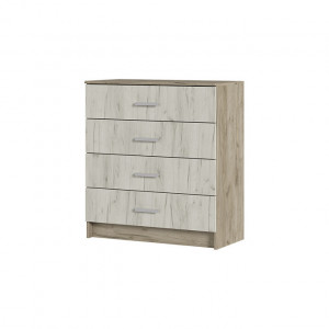 Комод  4 ящика Гармония Дуб Крафт белый\Дуб Крафт серый 85х93х40