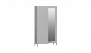 Шкаф распашной  2-х створчатый с комбинированными фасадами  Фрея  Белый 113х40х210