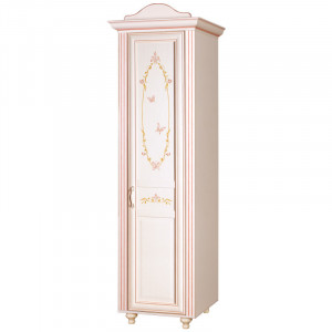 Пенал закрытый  Алиса кремовый белый розовый принт 59см бабочки