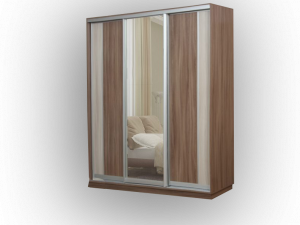 Шкаф-купе 3-х створчатый распашной Шимо светлый/шимо темный с зеркалом 180х45х220