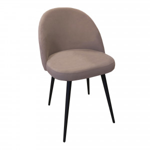 Стул мягкий Оникс конус черный/велюр светло серый 50х54х81