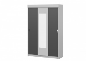Шкаф-купе 2-хдверный распошной Бася серый антрацит 130х52х202