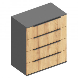 Комод c 4 ящиками Стил дуб золотистый 80х45х94