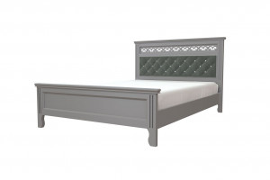 Кровать двухспальная  Грация 140х200 Серая Олимп