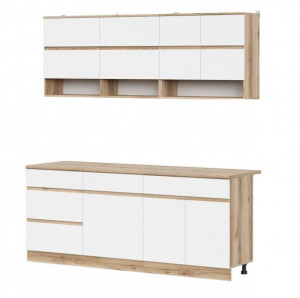 Кухня Брауни 2м ЛДСП Дуб Делано/Белый/Дуб Сонома NN