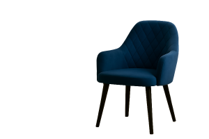 Стул мягкий Альба черный металл/синий велюр 57х60х88