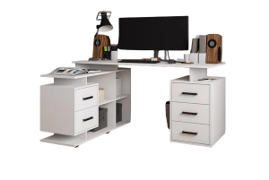 Стол компьютерный  угловой СКМУ-3 белый 150х110х75