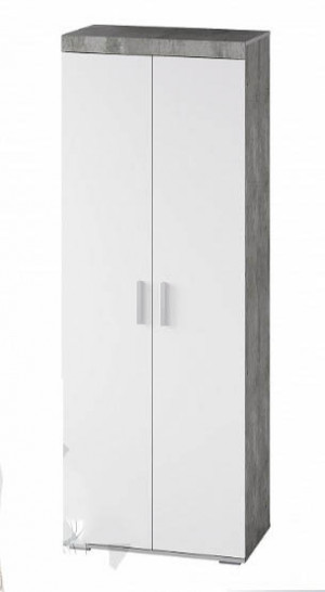 Шкаф 2-хстворчатый распашной   Инстайл бетон/белый 80х52х210