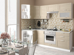 Кухонный гарнитур угловой Лофт бежевый 220