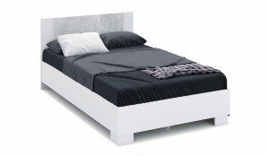 Кровать Аврора 120*200 (основание ЛДСП) Белый/ателье светлый