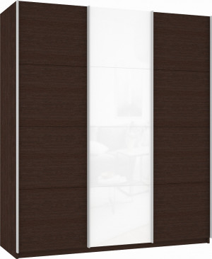 Шкаф-купе 3-х створчатый Прайм Широкий венге/стекло  220х57х230