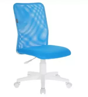 Кресло детское Бюрократ KD-9 /ткань, крестовина белый пластик, цвет голубой (1162159)