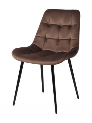Стул мягкий Бруно конус черный/велюр коричневый 54х57х91