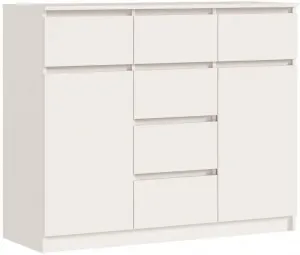 Комод 6-ящиков 2 створки Челси белый 120х45х99