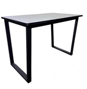 Стол кухонный не раздвижной Бруклин металл чёрный/серый пластик 80х120х75