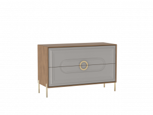 Комод с ящиками Палермо  Дуб Каселла коричневый Экокожа Мокко 122х47х78