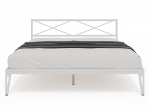 Кровать  двухспальная  из металла ТЕЯ  белая 140х200