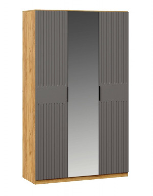 Шкаф комбинированный Хилтон серый/бежевый