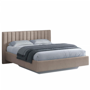 Кровать двуспальная с ПМ Виола  Бежевый Велюр 160x200