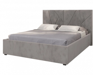 Кровать двуспальная 160х200 с ПМ Рица серый велюр