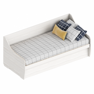 Кровать с подьемным механизмом и ящиком для хранения Софа белая 80х190