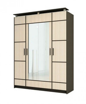 Шкаф распашной 4-х створчатый  Фудзи венге\Дуб светлый 172х57х226