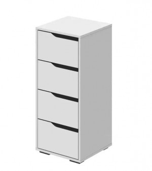 Комод Алиса 4 ящика белый 40х40x91.2 см