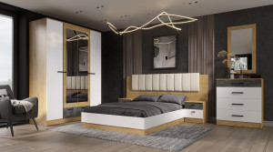 Спальня Адель Дуб вотан-Белый гладкий