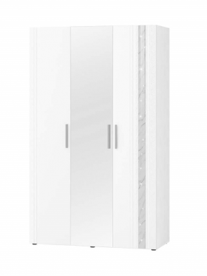 Шкаф распашной 3-х створчатый с зеркалом Николь 901.12 белый 135х58х225