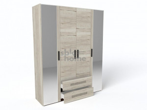 Шкаф  распашной 4-х створчатыйМАЛЕ Дуб галифакс 181х54х228