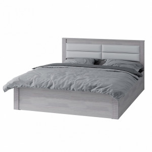 Кровать двухспальная мягкая Монако ясень белый 160х200