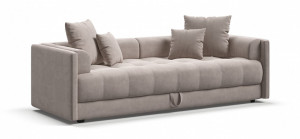 Тахта прямая раскладная Босс велюр Moнолит  латте 203см