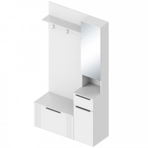 Прихожая Вита левое исполнение белый 120х45х220