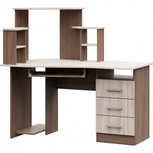 Стол компьютерный угловой №1 Шимо Светлый/Шимо Темный 130х80х130