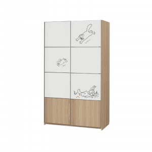 Шкаф-купе распашной 2-х створчатый Кот белый 120х60х204