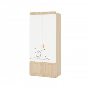 Шкаф  распашной 2-х створчатый Кот белый 90х51х204