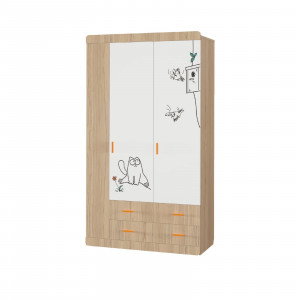 Шкаф 3-хстворчатый распашной белый 115х51х204