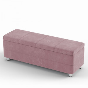 Банкетка с ящиком Нэнси розовый велюр 132х47 см
