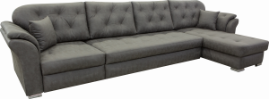 Диван угловой раскладной Престиж 11+модуль с оттоманкой серый 395х175 см