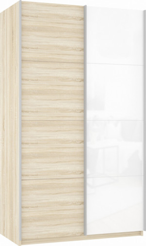Шкаф-купе 2-х створчатый Прайм дуб сонома/стекло 140х57х230