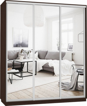 Шкаф-купе 3-х створчатый Экспресс Экспенс венге/зеркало 180х60х220